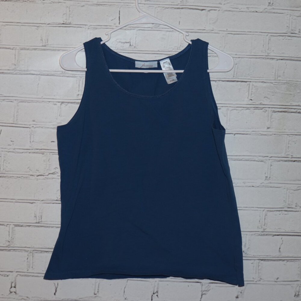 🌾💙 JH Collectibles Petite Cottage Blue Tank · Size Large